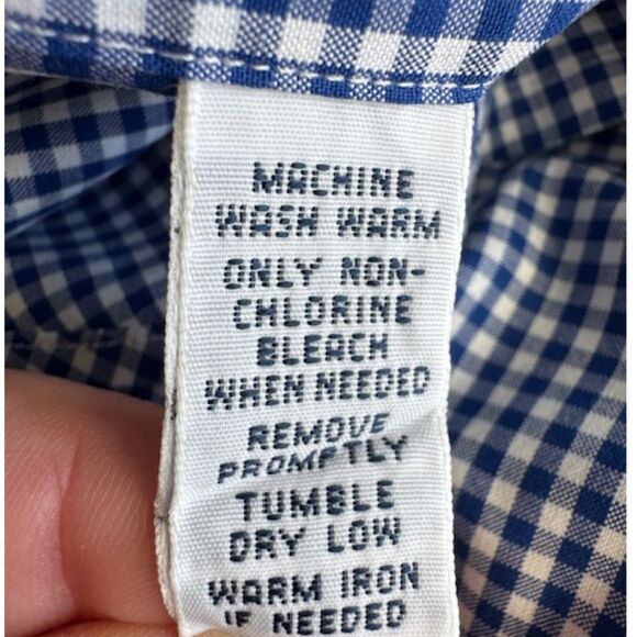 Ralph Lauren Men's SZ L Blue & White Check SS Button Down Shirt Red RL Logo NWOT - Picture 9 of 9